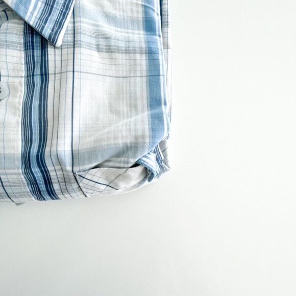 Cloudveil Mens Shirt Casual Button Down Regular Fit Plaid Short Sleeved Large - Picture 7 of 9